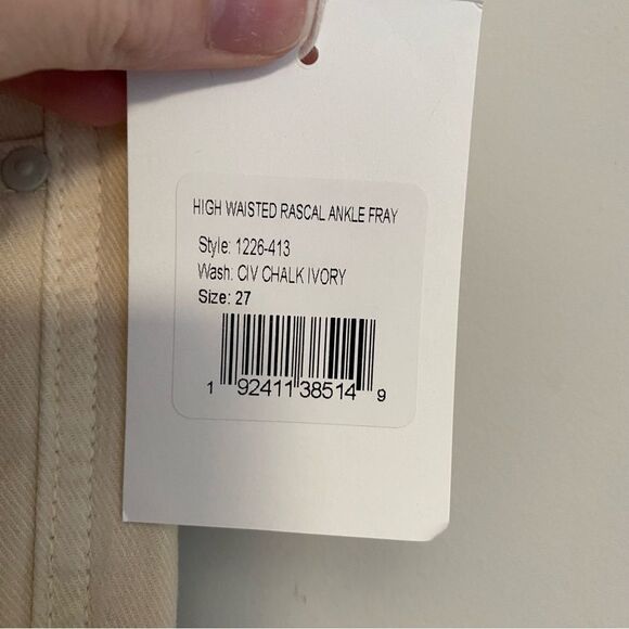 Mother High Waisted Rascal Ankle Frey Jeans in Chalk it Up - Picture 3 of 9